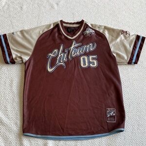 Vintage FUBU Chi Town 05 Maroon and Cream Jersey